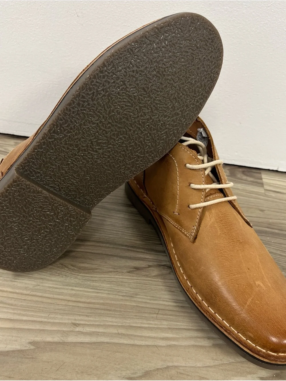 Steve Madden Hestonn Lace Up Brown/Tan Leather Chukka Boot/Shoe Men's 7 NWOB